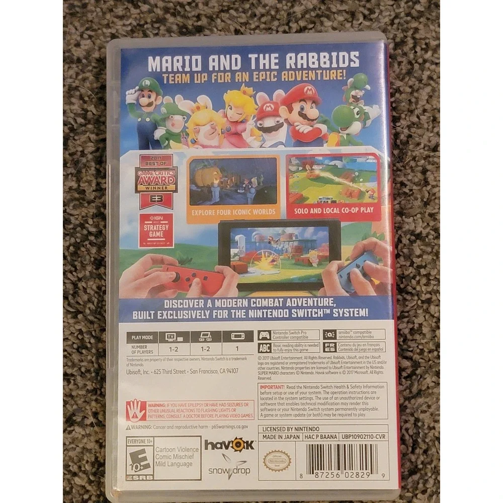 Nintendo Switch Mario Rabbids Kingdom Battle Game EUC‎
